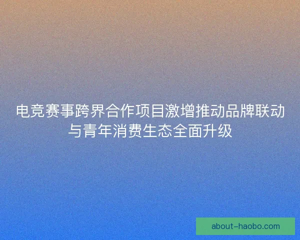 电竞赛事跨界合作项目激增推动品牌联动与青年消费生态全面升级